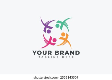 People Community Teamwork Vector Logo Design Template Element