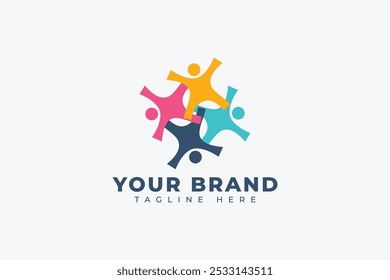Elemento de modelo de design de logotipo de vetor de trabalho em equipe da comunidade de pessoas