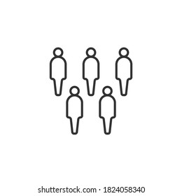People community vector flat icon isolated on white. Population or demography statistics concept Eps 10