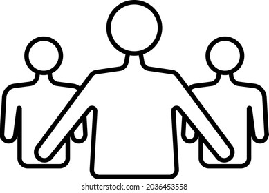 people or a community and work together for poster, banner, pamphlet, and business ceremony icon. a simple line art vector