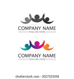 people Community,care group network and social icon design template