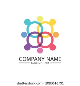 people Community,care group network and social icon design template