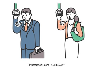 Gente viajando en tren