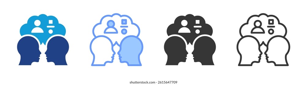People Comparison icon set multiple style collection