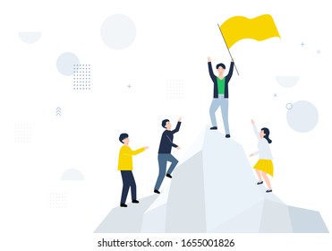 People competing to achieve. Vector illustration for business.