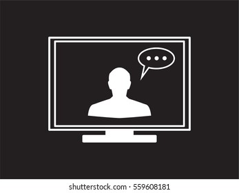 people, computer, chat, icon, vector illustration eps10