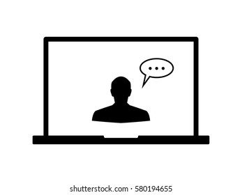 people, computer, chat, icon, vector illustration eps10