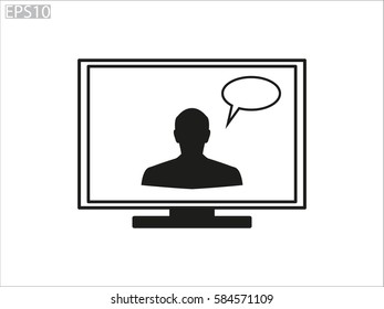 people, computer, chat, icon, vector illustration eps10