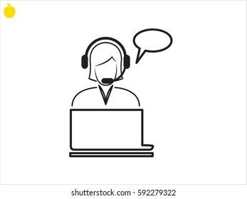 people, computer, chat, icon, vector illustration eps10
