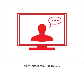 people, computer, chat, icon, vector illustration eps10
