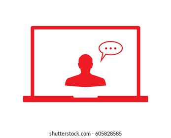 people, computer, chat, icon, vector illustration eps10