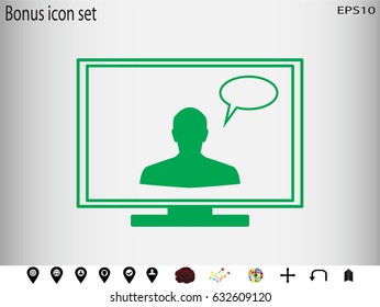 people, computer, chat, icon, vector illustration eps10