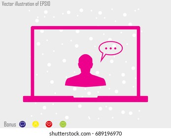 people, computer, chat, icon, vector illustration eps10