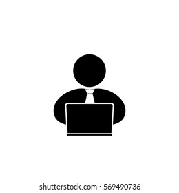 people with computer, person with laptop icon. One of set web icons