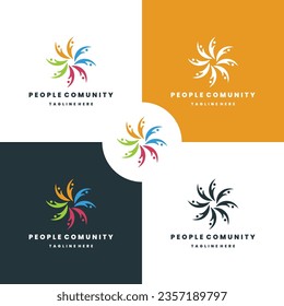 People comunitiy logo design template vector illustration