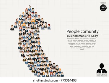 People comunity -   Businessman and  Lady  - modern Idea and Concept Vector illustration Business Infographic template.