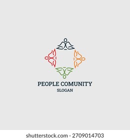 Personas Ilustración vectorial de Plantilla de diseño de logotipo comunitario