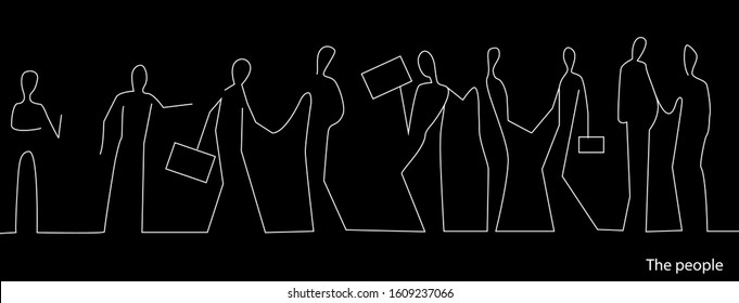  people concept, crowd of office workers creative contemporary idea, vector