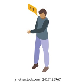 People concept icon isometric vector. Dispute argument. Emotion problem