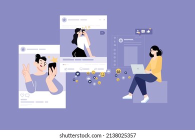 People concept. Vector illustration of ocial media, influencer, social community, networking, communication for graphic and web design, business presentation and marketing material.