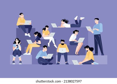 People concept. Vector illustration of social network, online communication, community, internet group, live chat for graphic and web design, business presentation and marketing material.