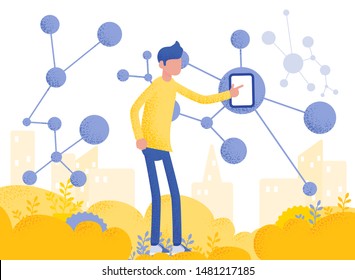 People conducts laboratory studies and studies the statistical data of the results. compound malekul and atoms. modern technology machine learning.