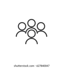 People, conference line icon, outline vector sign, linear style pictogram isolated on white. Collaboration symbol, logo illustration. Editable stroke. Pixel perfect