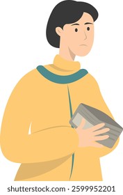 People Confused with Empty Wallet. Vector Character Illustration.