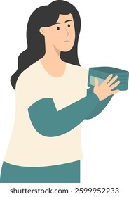People Confused with Empty Wallet. Vector Character Illustration.