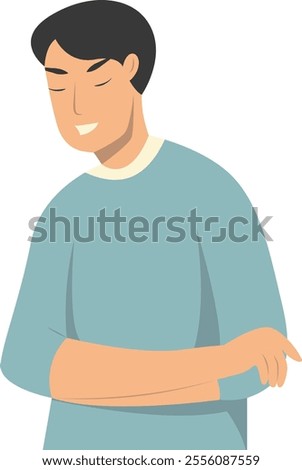 People Confused and Thinking. Isolated on White Background. Vector Character