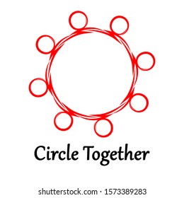 People connect circle group logo