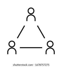 People Connect design template. Vector human resources label. people icons. Line style creative team illustration. idea concept. stroke and color editable
