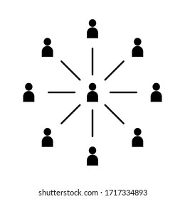 Plantilla de diseño Conexión de personas. Etiqueta de recursos humanos vectoriales. vector de icono de personas. ilustración de equipo creativo de estilo plano. concepto de idea. color editable