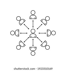 People Connect design template. Vector human resources label. people icon vector. flat style creative team illustration. idea concept. Vector illustration isolated on a blank background.