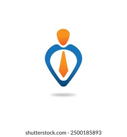 People connect human icon vector professional employee consultant staff corporate person man vector logo a man with tie company logo 
