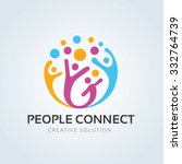 People connect logo, Communication ,family, Social Care, Kids, Sports, vector symbolic marks.