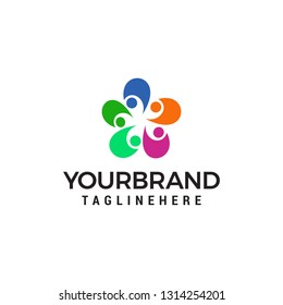 People connect logo, Community people Logo designs concept template