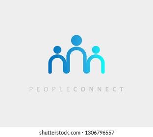 People Connect Logo Design Template Element