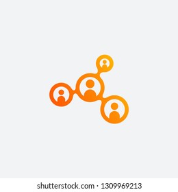 People Connect logo design template with network