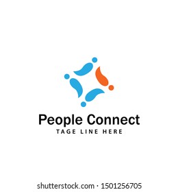 people connect logo design template