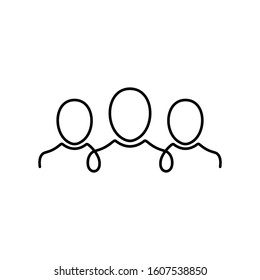 People Connect  logo design template. Vector human resources label with people icons. Line creative team illustration background. Together hr concept idea
