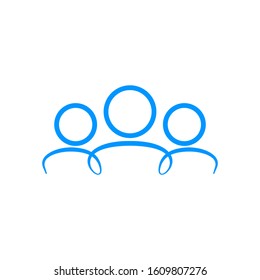 People Connect  logo design template. Vector human resources label with people icons. Line creative team illustration background. Together hr concept idea