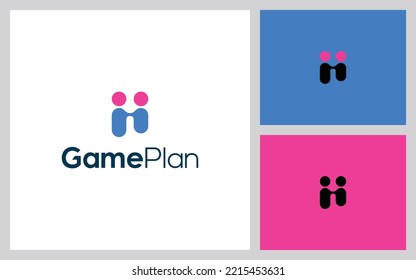 People Connect logo design template. Vector human resources label with people icons. Line creative team illustration background. Together hr concept idea