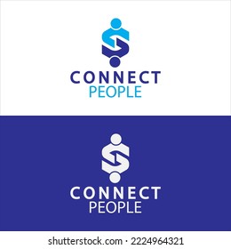 People Connect logo design template. connection logo for business