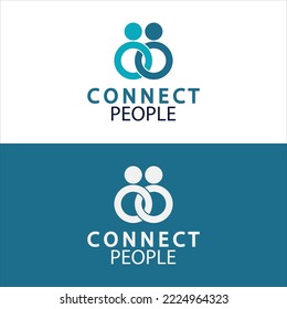 People Connect logo design template. connection logo for business