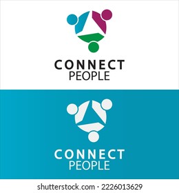 People Connect logo design template. connection logo for business