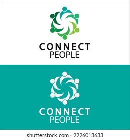 Plantilla de diseño del logotipo de People Connect. logotipo de conexión para empresas