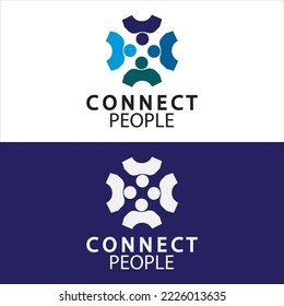 People Connect logo design template. connection logo for business