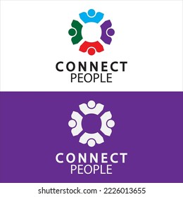 People Connect logo design template. connection logo for business