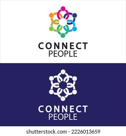 Plantilla de diseño del logotipo de People Connect. logotipo de conexión para empresas